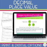 Decimal Place Value Worksheets and Google Slides Activities 