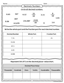 decimal place value worksheets and task card bundle by elementarystudies