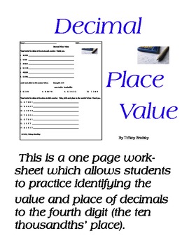 Preview of Decimal Place Value from ones to ten-thousandths
