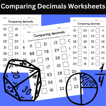 Preview of Decimal Place value , Comparing, Fraction to Decimal worksheet