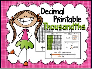 Preview of Decimal Place Value Thousandths