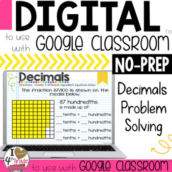 Preview of Decimal Problem Solving Tasks for Google Classroom 