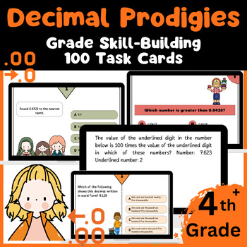 Preview of Decimal Prodigies - 100 Task Cards for 5th Grade Skill-Building