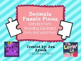 Decimal Puzzle Pieces Activity 5.NBT.3a and 5.NBT.4