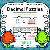 Decimals as Fractions, Decimal Word Form, Counting Money, Game Puzzles 4.NF.6