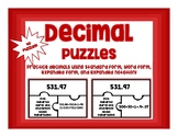 Decimal Puzzles- Standard, Word, Expanded Notation, and Ex