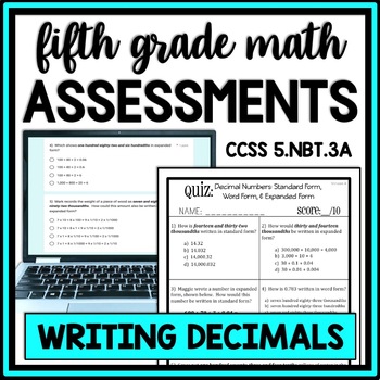 Preview of Reading & Writing Decimals in Standard, Expanded, & Word Form: Place Value Quiz