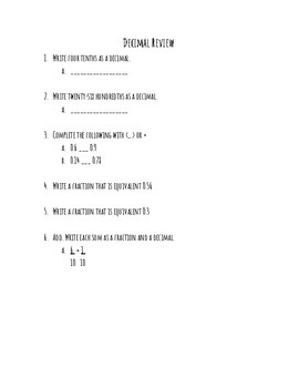 Preview of Decimal Review