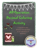 Decimal Review (All Operations) Valentines Day Coloring Activity