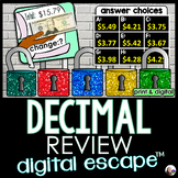 Decimal Review Digital Math Escape Room Activity