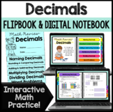 Decimal Review Digital Notebook & Printable Math Flipbook