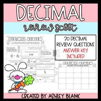 Preview of Decimal Review Scoot Easter Egg Hunt