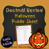 Decimal Review (all operations) Halloween Riddle Sheet