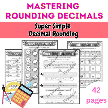 Preview of Mastering Rounding Decimals worksheets - All rounding skills included
