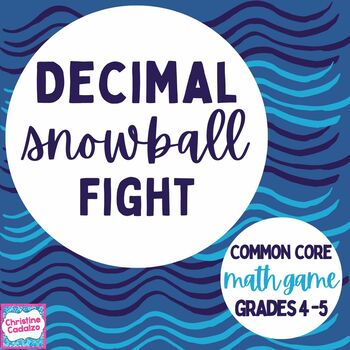 Preview of Comparing Decimals Math Game - Decimal Snowball Fight