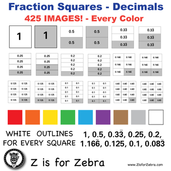Preview of Decimal Square Clip Art 425 Images - Commercial Use OK! ZisforZebra