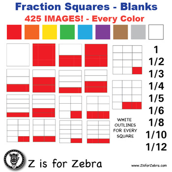 Preview of Blank Fraction Square Clip Art 425 Images