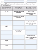 Decimal Standard Form, Word Form, Expanded form- Print and