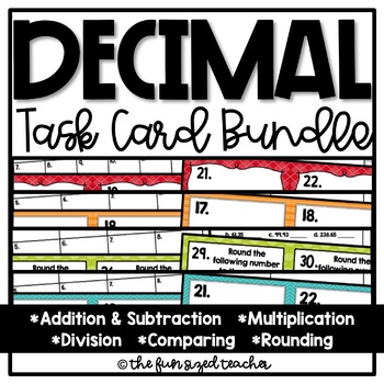 Preview of Decimal Operations Task Card Bundle