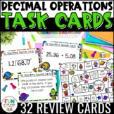Decimals All Operation Task Cards & Game Math Review
