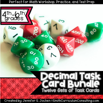 Preview of Decimal Task Cards Bundle | Math Workshop | Intervention | Test Prep