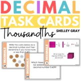 Decimal Task Cards for Thousandths, Connecting Decimals to