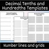 Decimal Tenths and Hundredths Grid and Number line Templat
