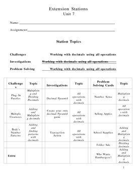 Preview of Decimal Unit Extension Stations