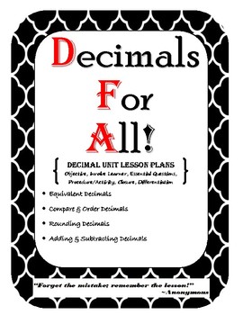 Preview of Decimal Unit - Four Lessons