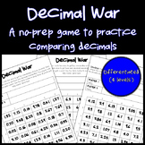 Comparing Decimals: Math Game (No Prep) (Differentiated) 4.NF.7