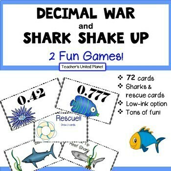 Preview of Comparing Decimals - Decimal Games/Activities - Decimal War