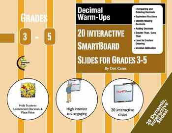 Preview of Decimal Warm-Ups: 20 Interactive SmartBoard Activities for Grades 3-5