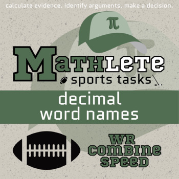 Preview of Decimal Word Names Printable & Digital Activity - Football Mathlete