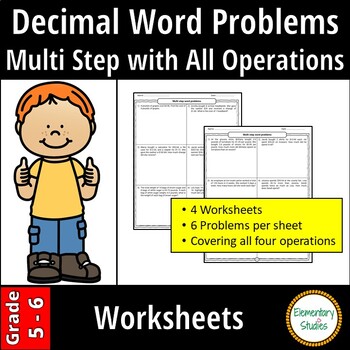 decimal word problems all operations multi step by elementarystudies