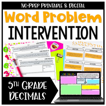 Preview of Decimal Word Problems: All Operations {No Prep Intervention}