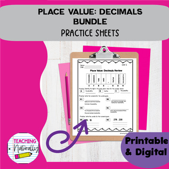 Preview of Decimal Worksheets for Homework, Reteaching, Morning Work BUNDLE