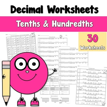 Preview of Decimal Worksheets using Tenths and Hundredths