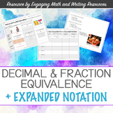 Decimal and Fraction Equivalence Worksheets with Expanded 