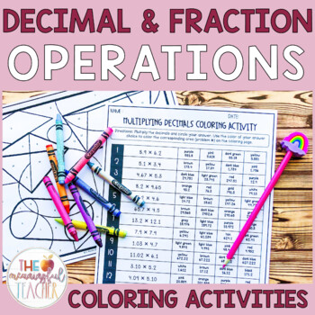 Preview of Decimal and Fraction Color by Number Activities BUNDLE