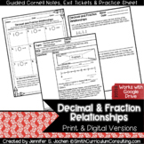 Decimal and Fraction Relationships Guided Cornell Notes - 
