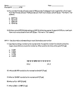 Decimal checkpoint by Creative Teaching by East | TpT