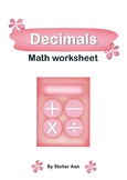 Decimal math worksheet