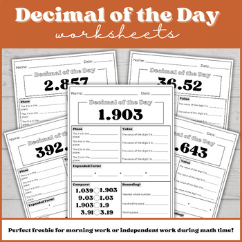 Preview of Decimal of the Day Math Worksheet