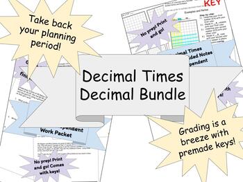 Preview of Decimal x Decimal: Guided Notes, Quiz, Indp. Work Packet, All have keys!!
