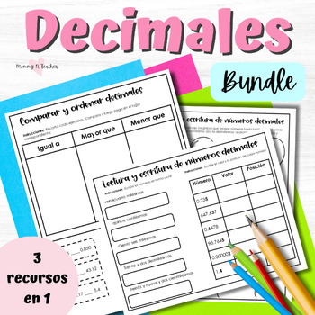 Preview of Decimales Bundle - Valor posicional, comparar y ordenar - Spanish Decimals