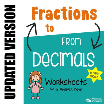 Preview of Relating & Converting Fractions to Decimals Worksheets, Mixed Numbers Conversion