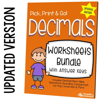 operations with decimal place value worksheets rounding