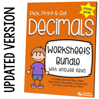 Preview of Operations With Decimals, Place Value Worksheets, Comparing, Ordering, Rounding