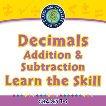 Preview of Number & Operations: Decimals - Add & Subtract Learn the Skill NOTEBOOK Gr. 3-5