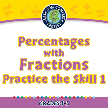 Preview of Number & Operations: Percentages with Fractions - Practice 1 - NOTEBOOK Gr. 3-5